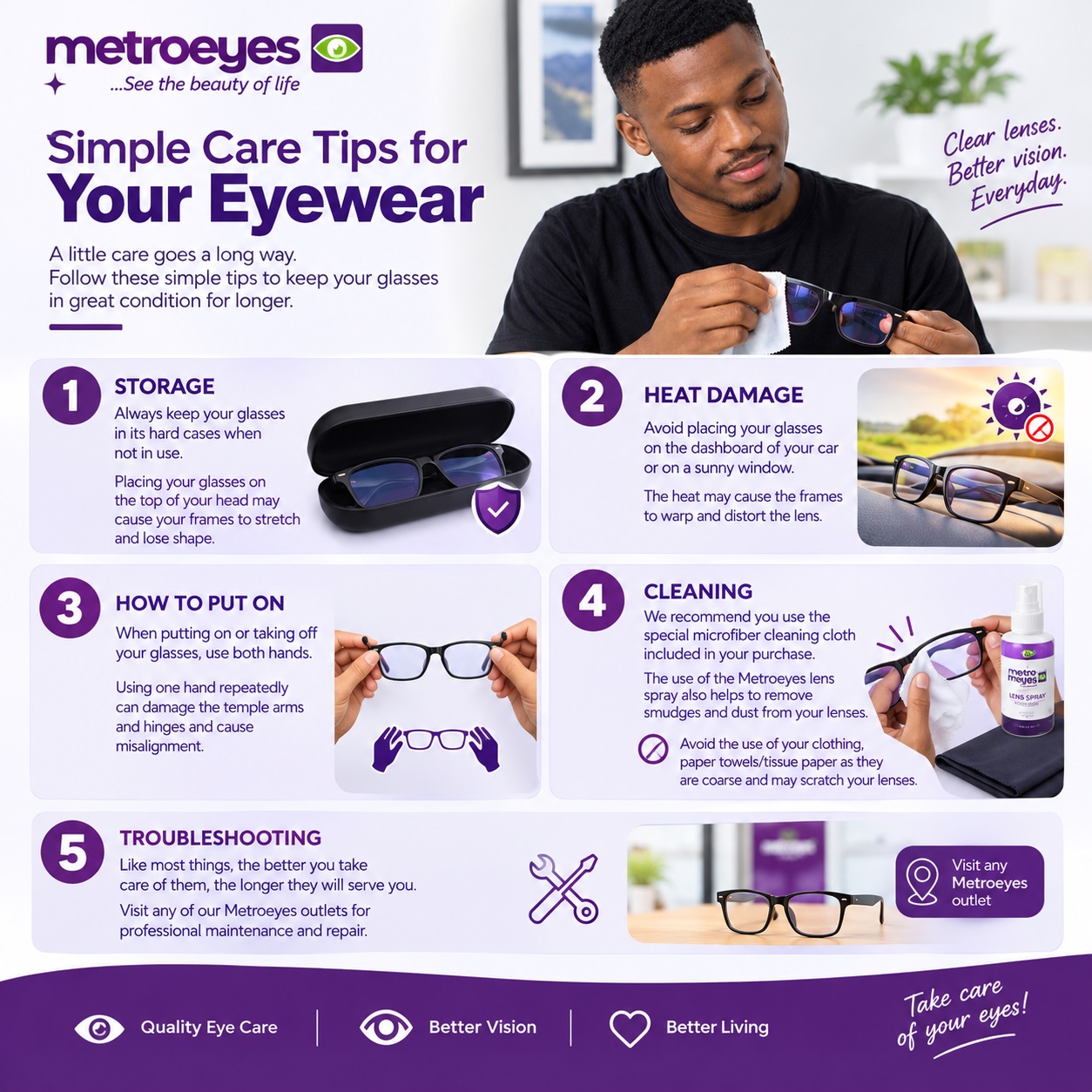 CARING FOR YOUR NEW GLASSES