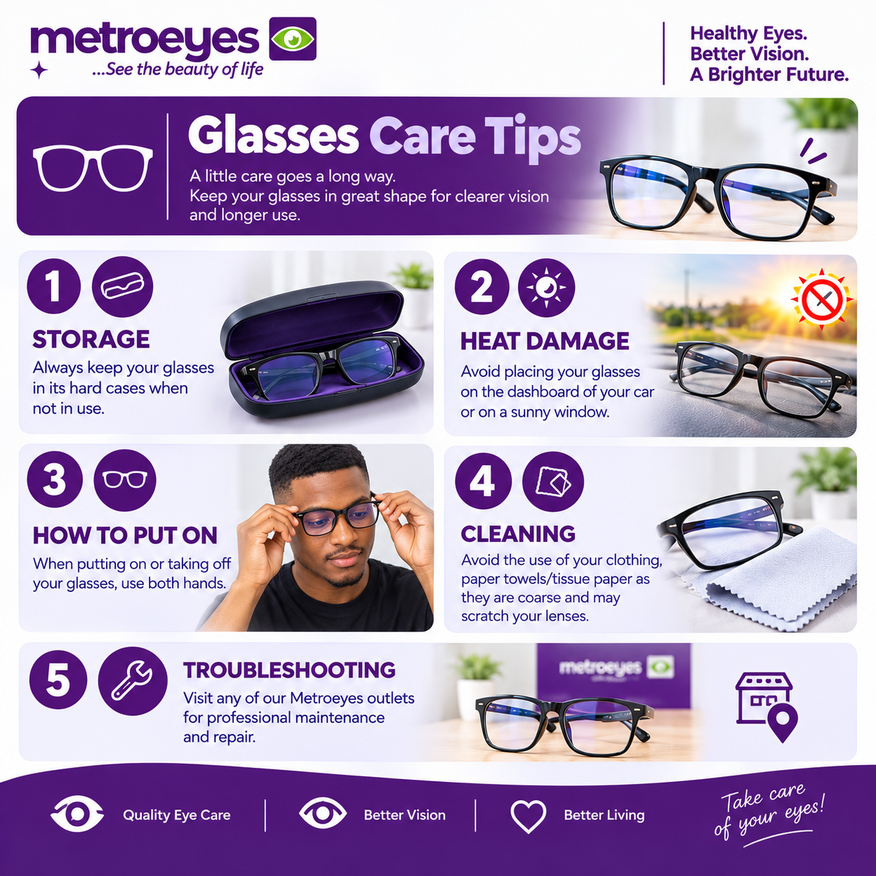CARING FOR YOUR NEW GLASSES
